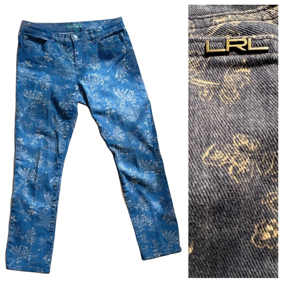 LRL Lauren Print Jeans ~ 4 - Picture 1 of 11